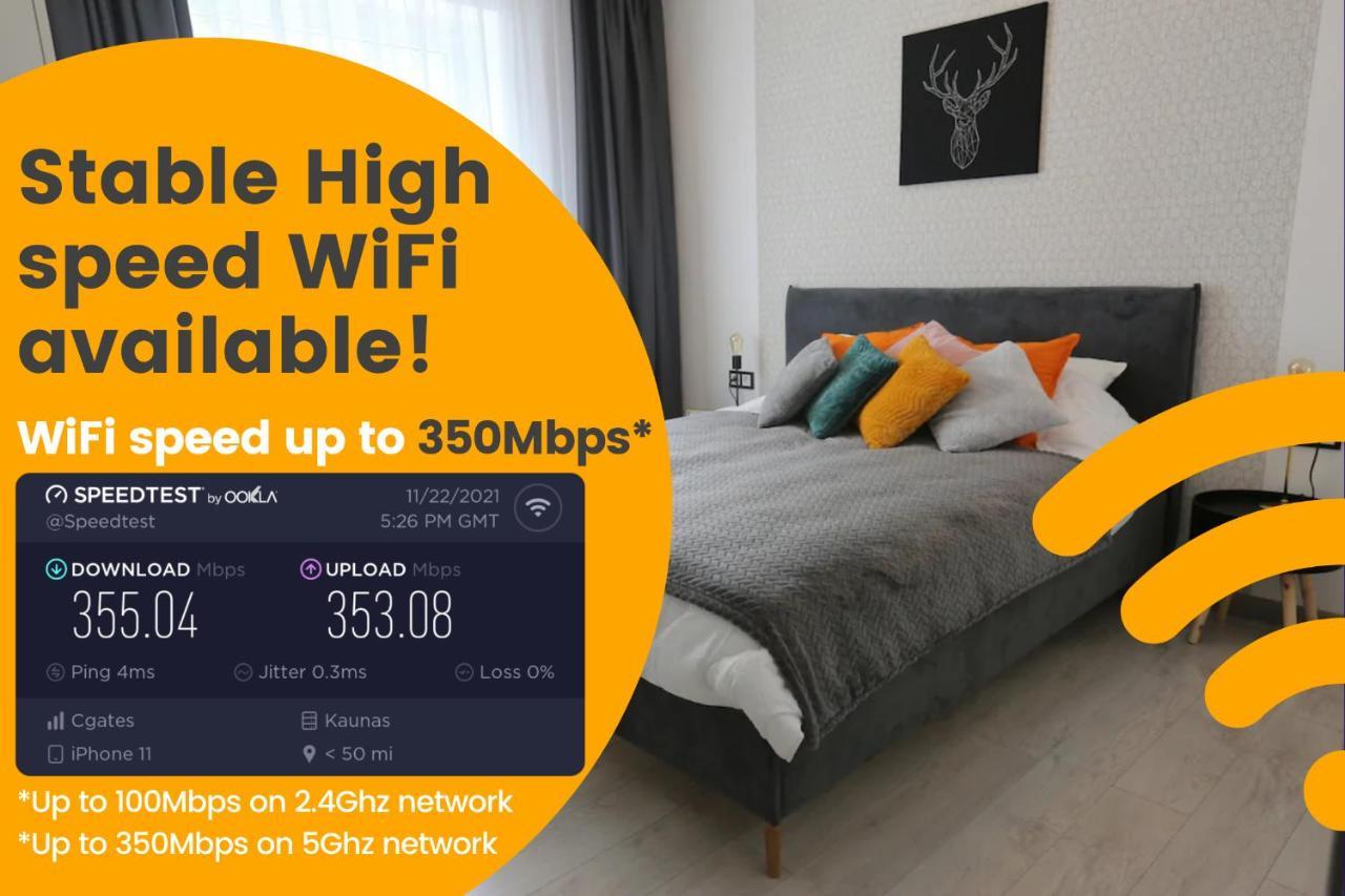 Comfy 2 Room Apartment - Free Parking - 350Mbps Wifi - Netflix Kaunas Buitenkant foto